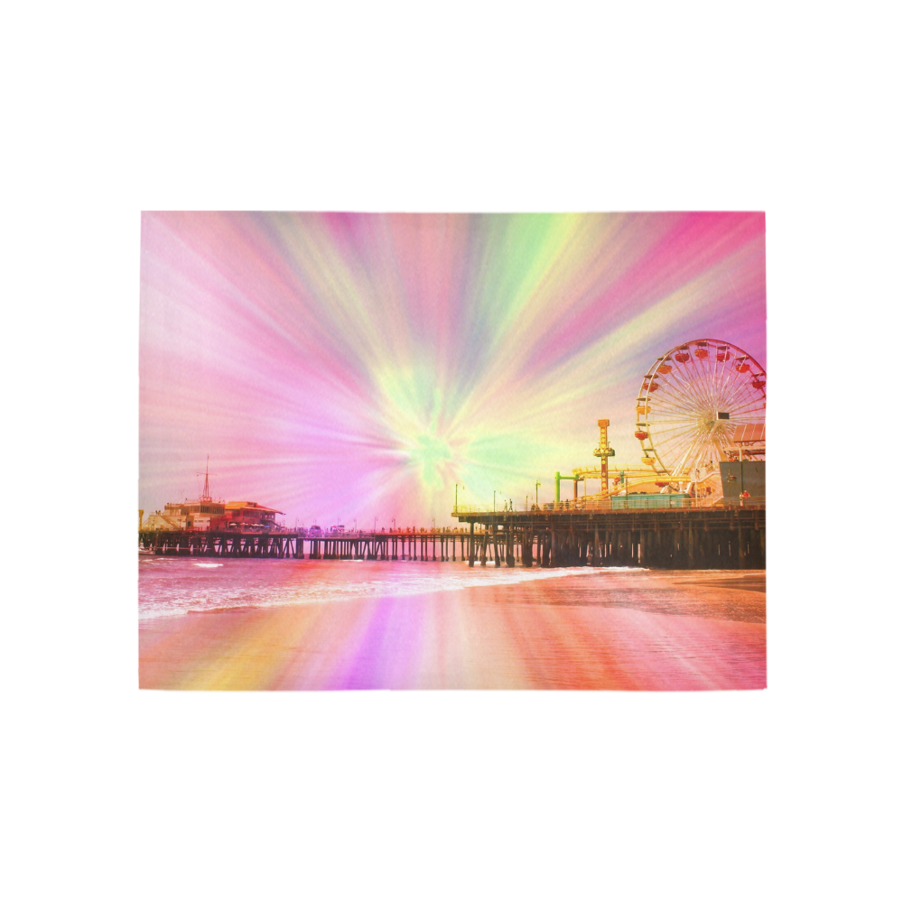 Pink Explosion Santa Monica Pier Area Rug 5'3''x4'