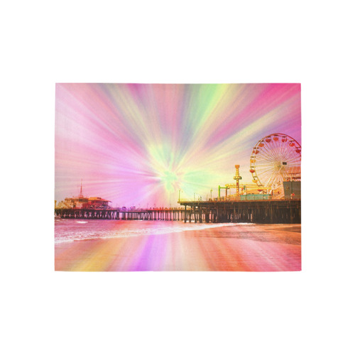 Pink Explosion Santa Monica Pier Area Rug 5'3''x4'