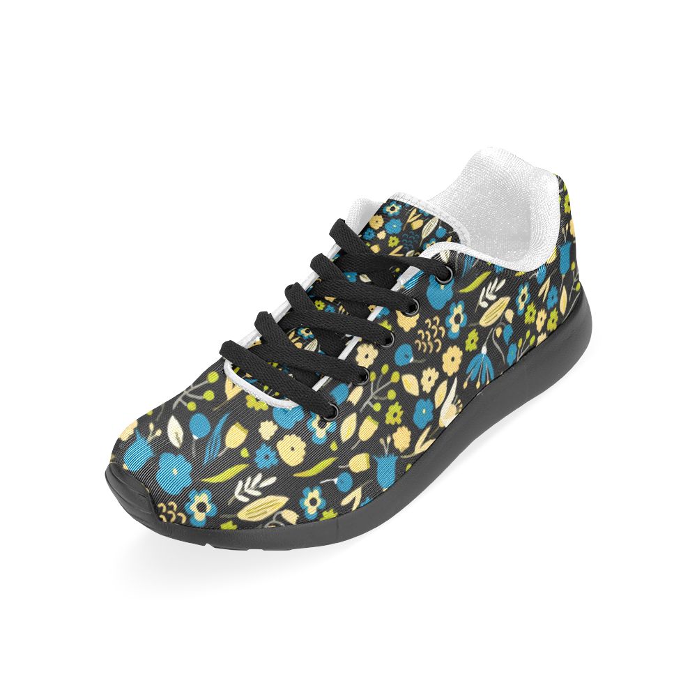 Cute Watercolor Floral Pattern Women’s Running Shoes (Model 020)