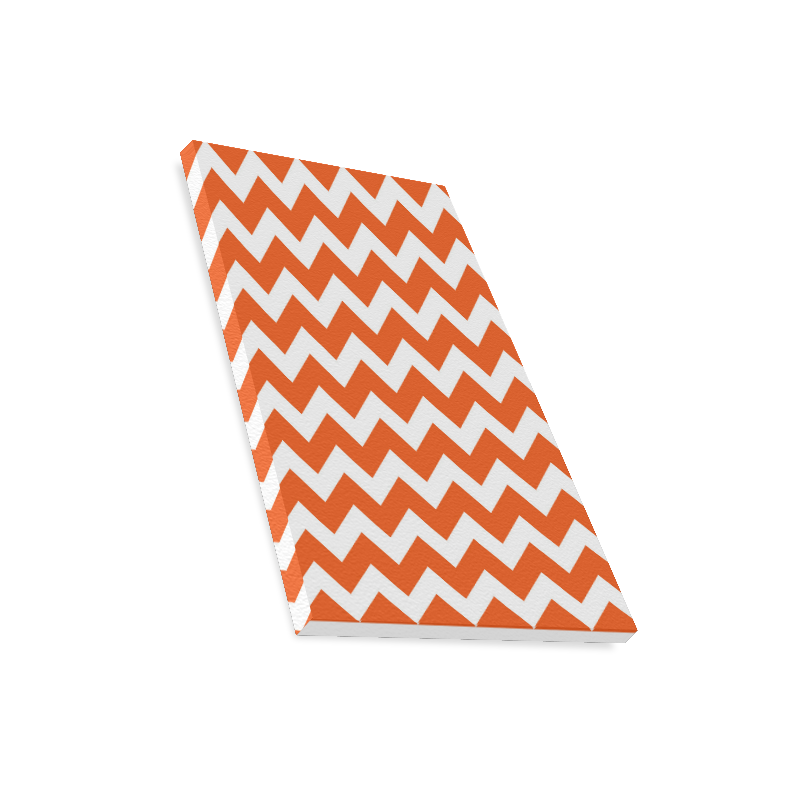 Zig Zag orange and white Canvas for Modern households and interiors : fresh colors Canvas Print 16"x20"