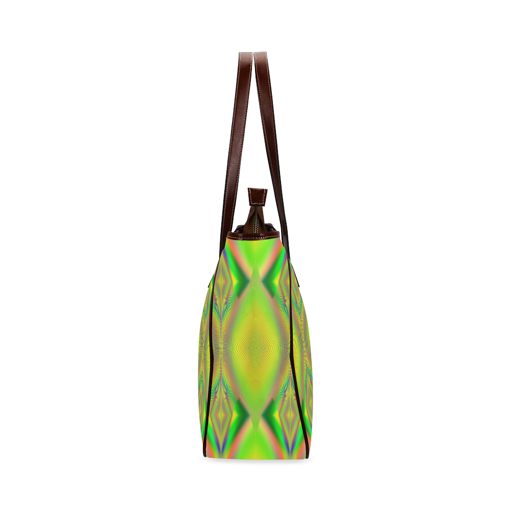 Yellow & Green Up Up And Away Fractal Abstract Classic Tote Bag (Model 1644)