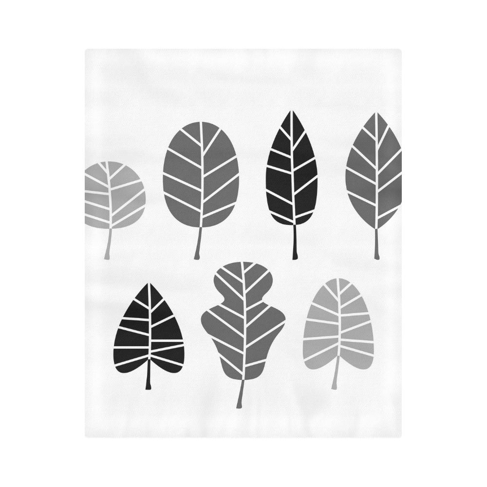 Designers DUVER cover bed Edition with hand-painted Black and White designers Leaves. Edition 2016 Duvet Cover 86"x70" ( All-over-print)