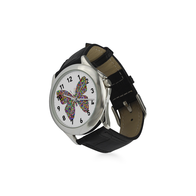 Abstract Triangle Butterfly Women's Classic Leather Strap Watch(Model 203)