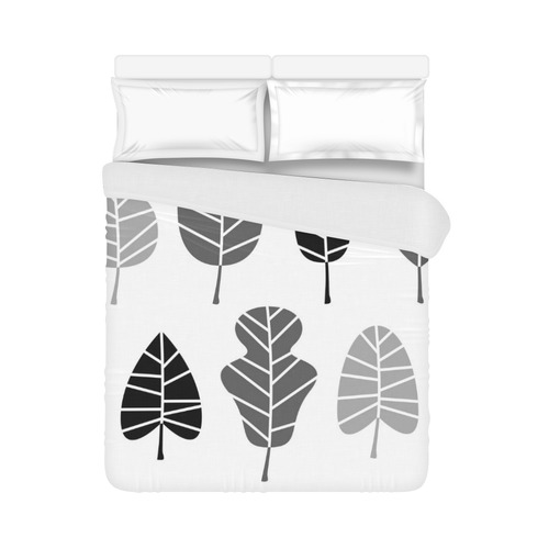 Designers DUVER cover bed Edition with hand-painted Black and White designers Leaves. Edition 2016 Duvet Cover 86"x70" ( All-over-print)