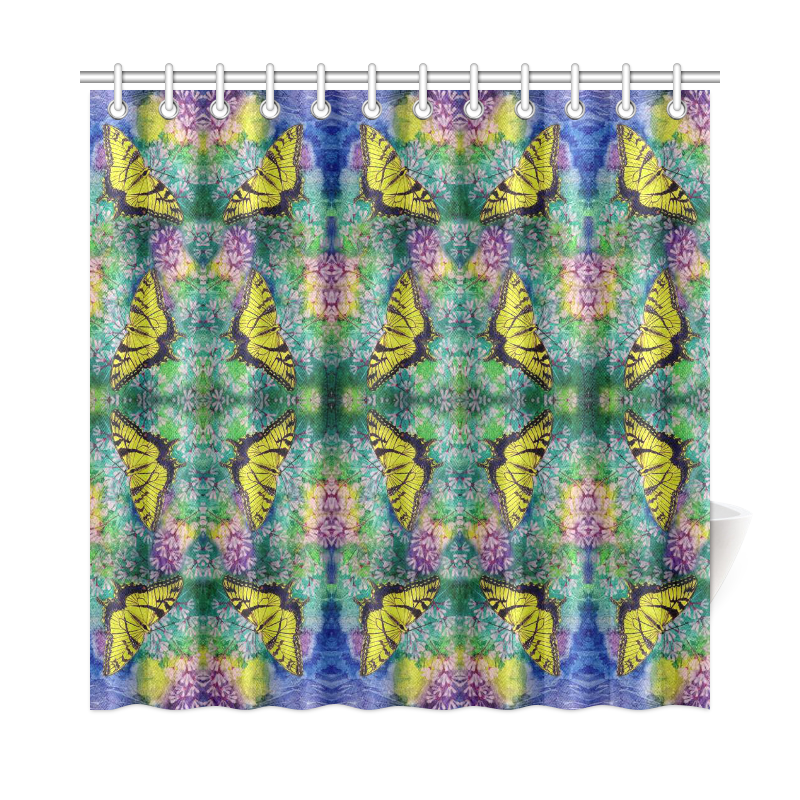 Swallowtails Pattern Shower Curtain 72"x72"