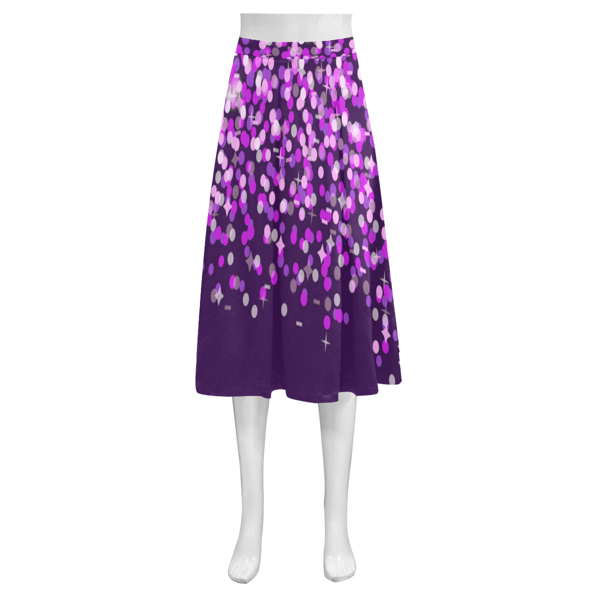 Purple Rain Mnemosyne Women's Crepe Skirt (Model D16) | ID: D878964