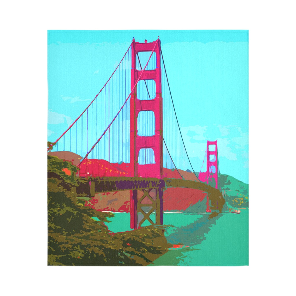 Golden_Gate_Bridge_20160901 Cotton Linen Wall Tapestry 51"x 60"