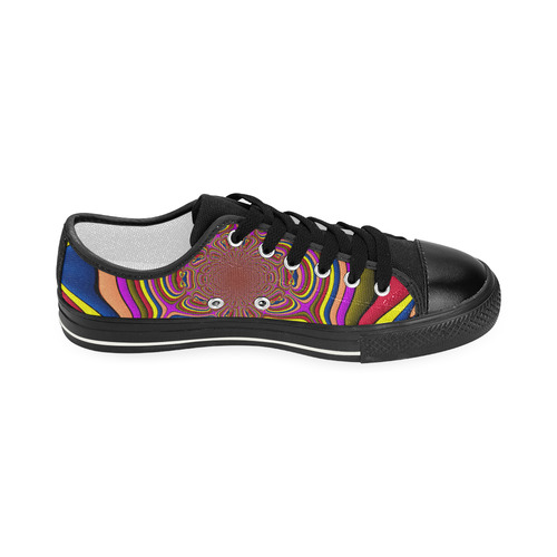 Yellow Lilac Abstract Flower Women's Classic Canvas Shoes (Model 018)