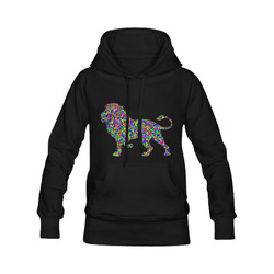 Abstract Triangle Lion Black Women's Classic Hoodies (Model H07)