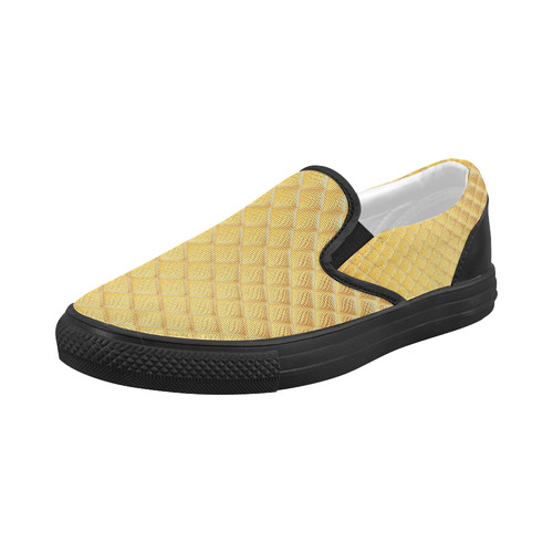 Gleaming Golden Plate Women's Slip-on Canvas Shoes (Model 019)