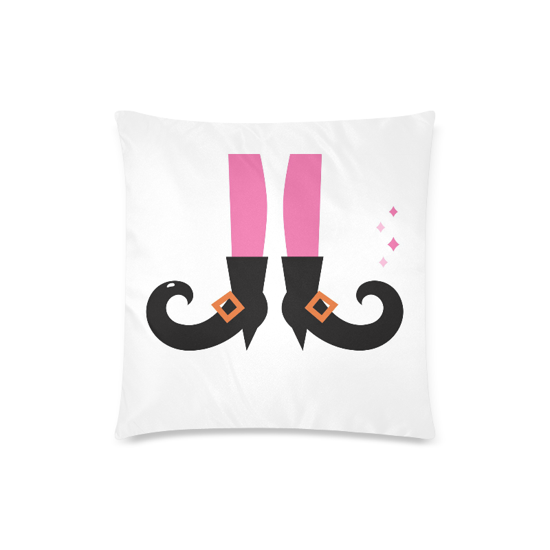 Original Witch legs designers pillow : pink and black original design Custom Zippered Pillow Case 18"x18"(Twin Sides)