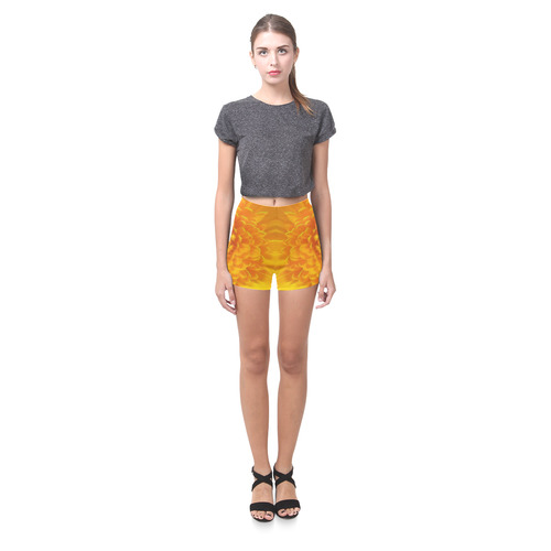 Yellow Flower Tangle FX Briseis Skinny Shorts (Model L04)