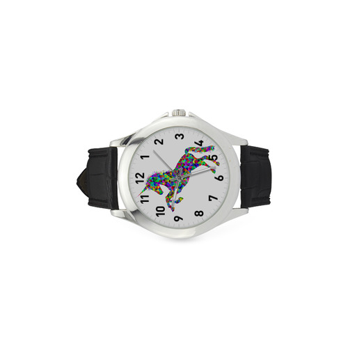 Abstract Triangle Unicorn Women's Classic Leather Strap Watch(Model 203)