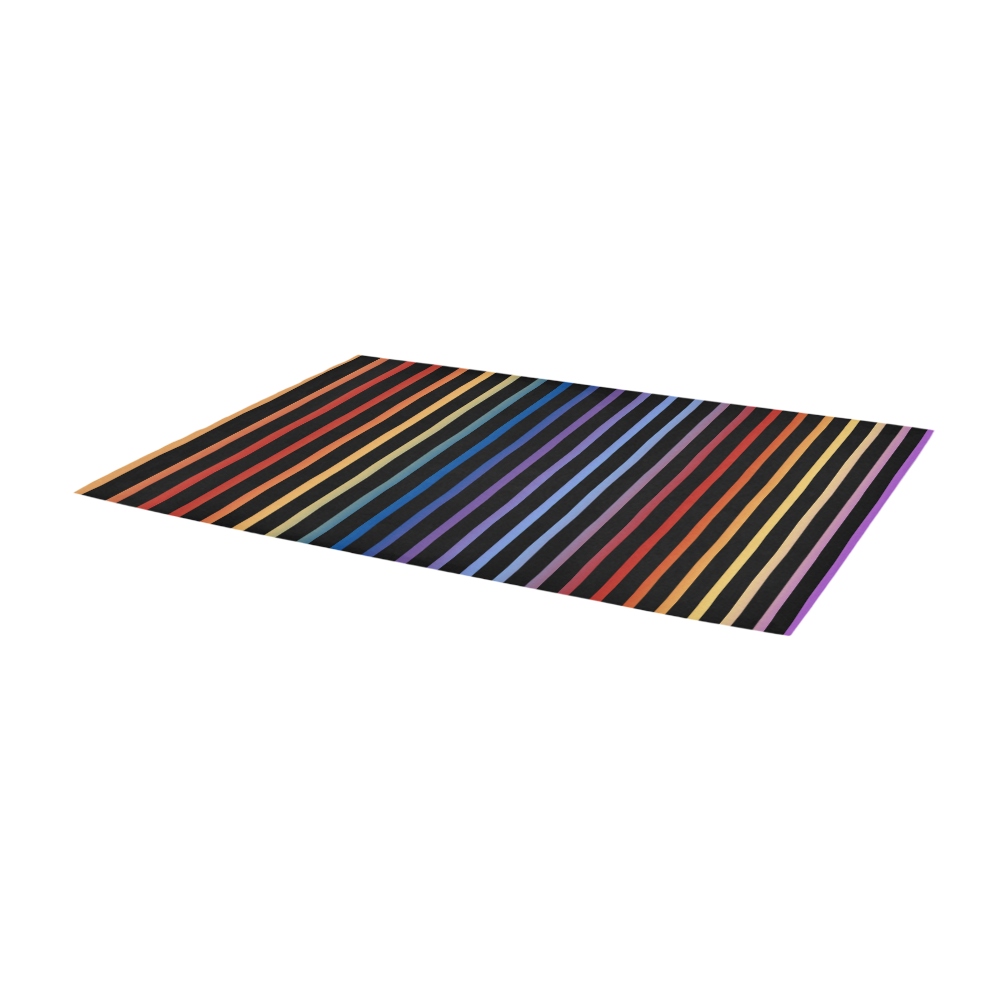 Narrow Flat Stripes Pattern Colored Area Rug 9'6''x3'3''