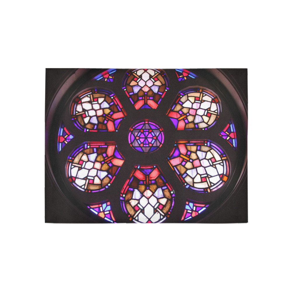 Purple Rosary Window Mandala Area Rug 5'3''x4'