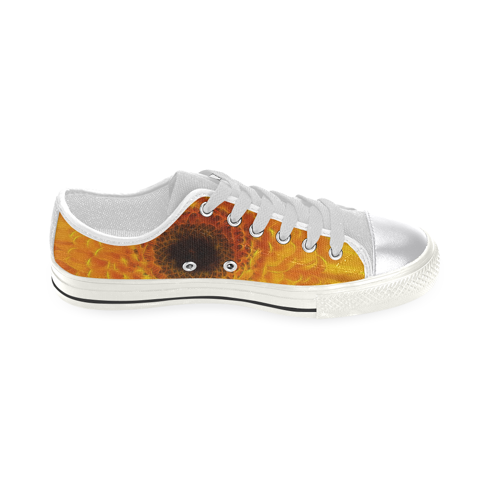 Yellow Flower Tangle FX Women's Classic Canvas Shoes (Model 018)