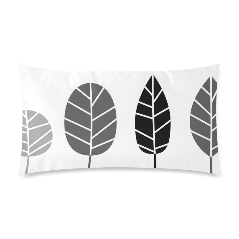 Black leaves : Nature black and white Original designers Pillow - Line 2016 Custom Rectangle Pillow Case 20"x36" (one side)