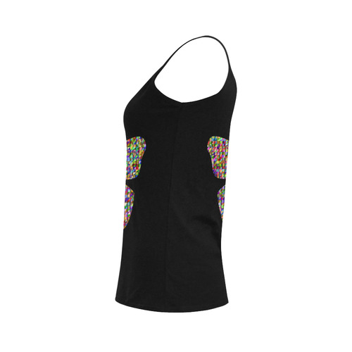 Abstract Triangle Butterfly Black Women's Spaghetti Top (USA Size) (Model T34)