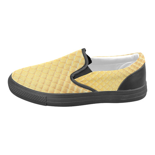 Gleaming Golden Plate Men's Unusual Slip-on Canvas Shoes (Model 019)