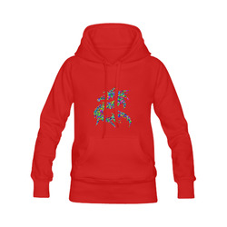 Abstract Triangle Dragon Red Women's Classic Hoodies (Model H07)