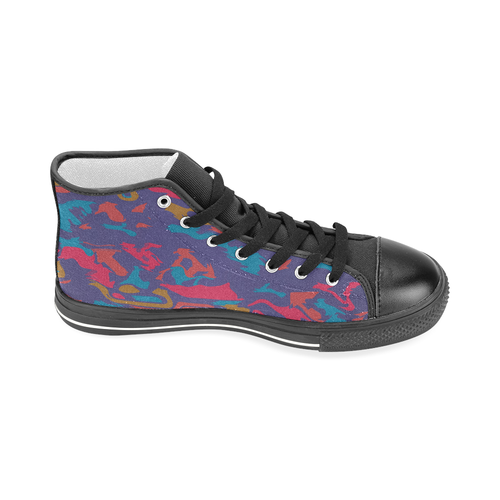 Chaos in retro colors Men’s Classic High Top Canvas Shoes (Model 017)