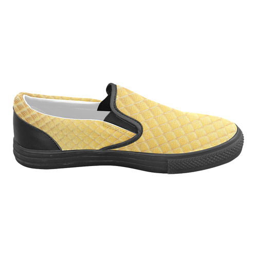 Gleaming Golden Plate Men's Unusual Slip-on Canvas Shoes (Model 019)