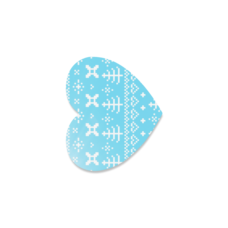 Blue pixel-art design : Christmas edition 2016 / 100 % heart rubber coaster Heart Coaster