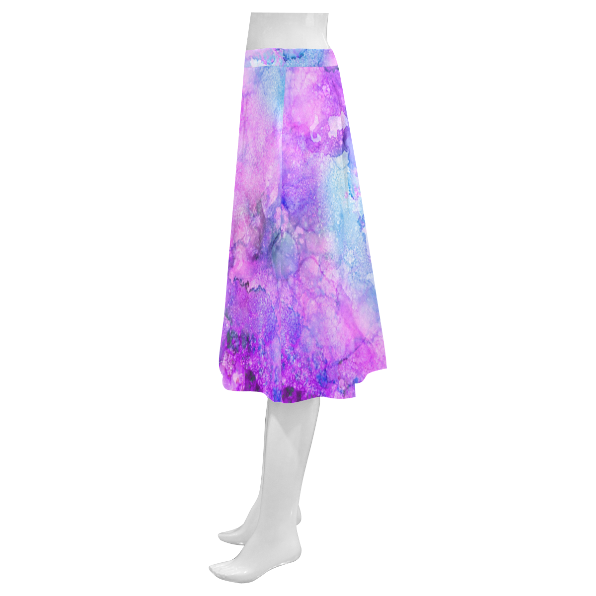 Pink Alcohol Ink Abstract Mnemosyne Women's Crepe Skirt (Model D16)