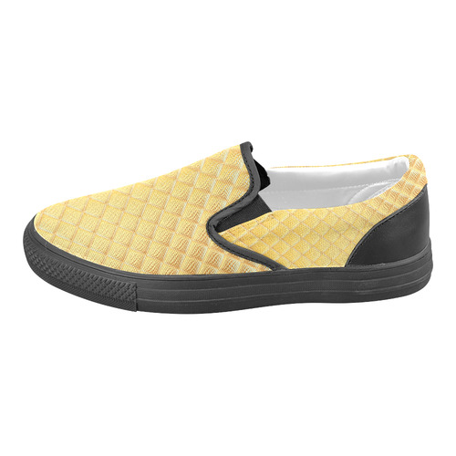 Gleaming Golden Plate Men's Slip-on Canvas Shoes (Model 019)