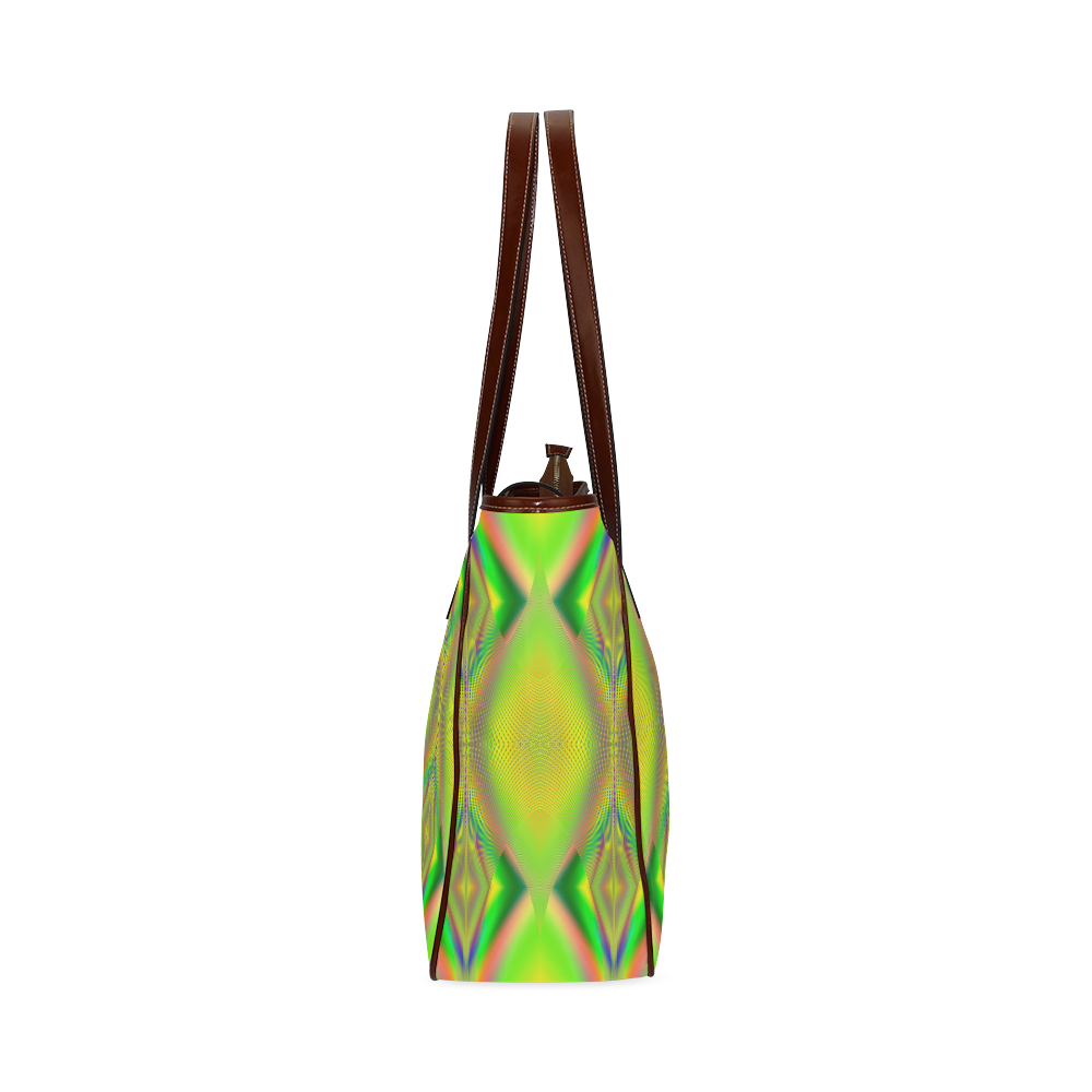 Yellow & Green Up Up And Away Fractal Abstract Classic Tote Bag (Model 1644)