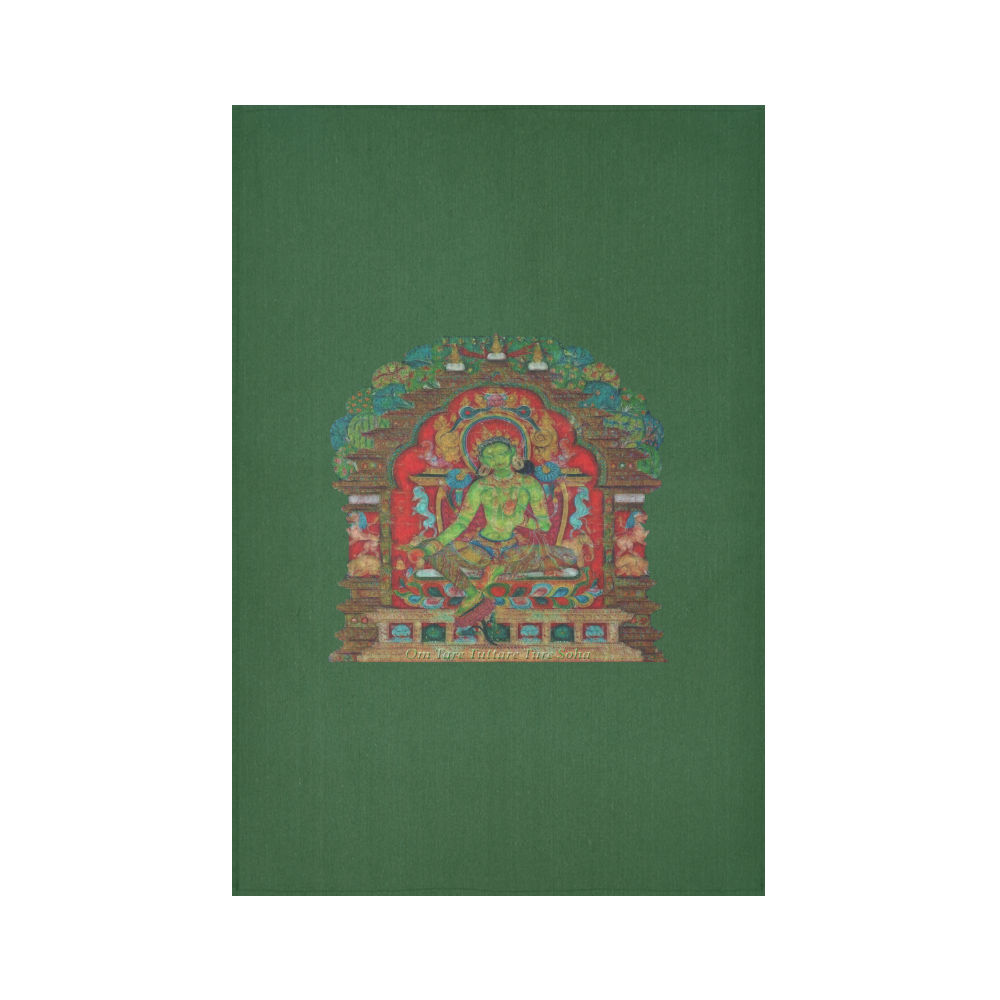 Green Tara from Tibetan Buddhism Cotton Linen Wall Tapestry 60"x 90"