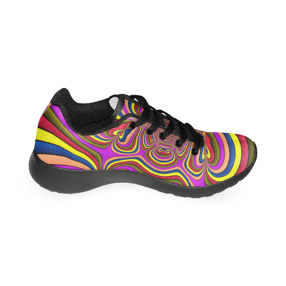 Yellow Lilac Abstract Flower Women’s Running Shoes (Model 020)