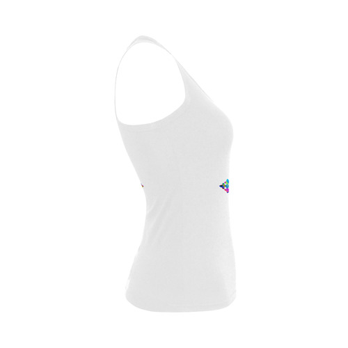 Abstract Triangle Cross White Women's Shoulder-Free Tank Top (Model T35)