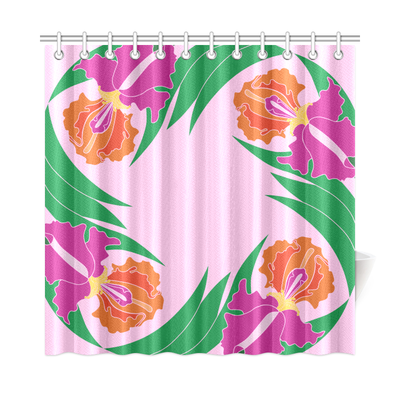 Pink Iris Ring Shower Curtain 72"x72"