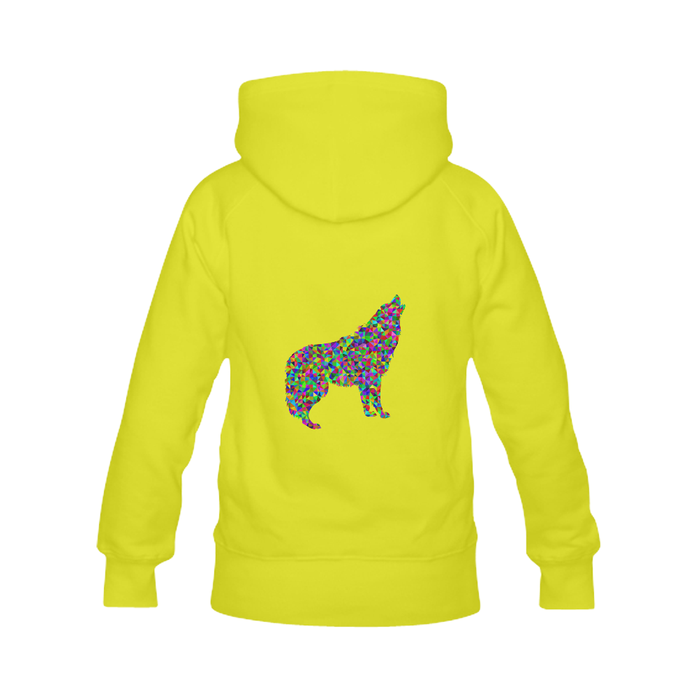 Abstract Triangle Wolf Yellow Men's Classic Hoodies (Model H10)