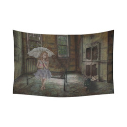 Room 13 - The Girl Cotton Linen Wall Tapestry 90"x 60"