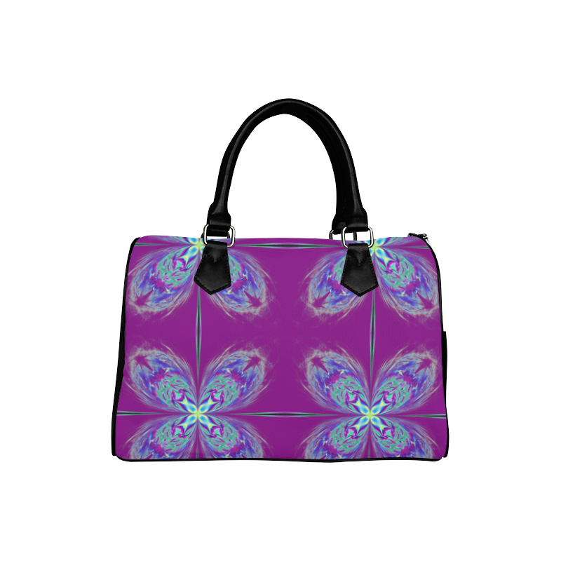 Butterflies in the Purple Sunset Fractal Boston Handbag (Model 1621)