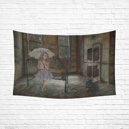 Room 13 - The Girl Cotton Linen Wall Tapestry 90"x 60"