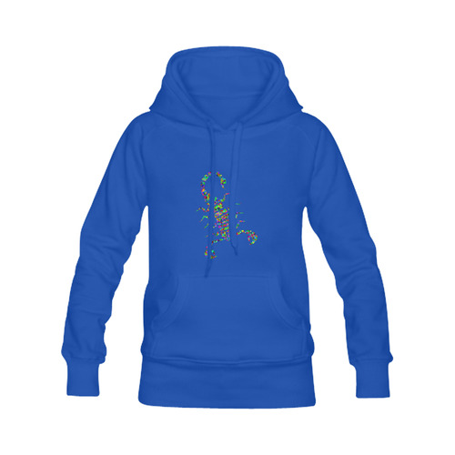 Abstract Triangle Scorpion Blue Women's Classic Hoodies (Model H07)