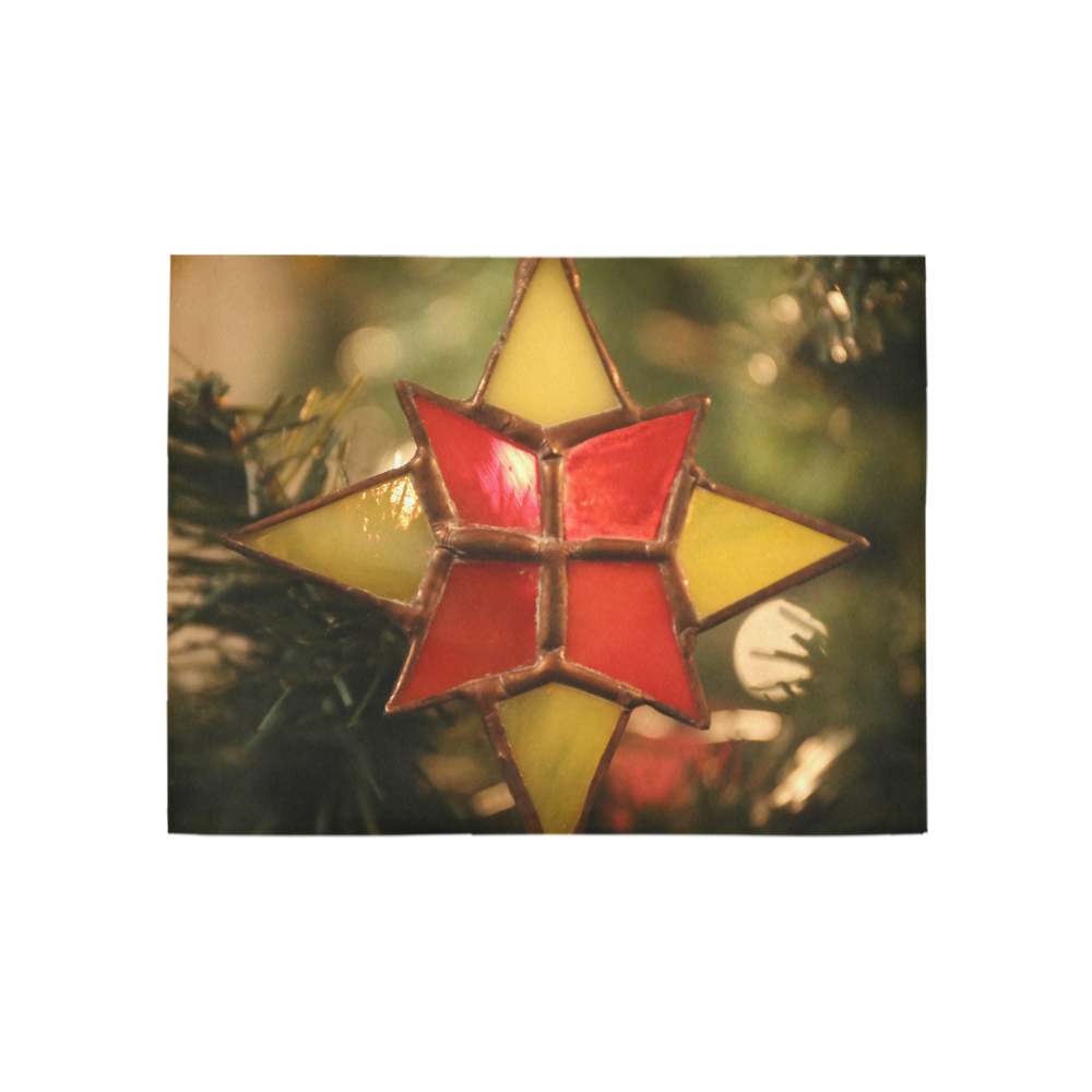 Vintage Christmas Star Ornament Area Rug 5'3''x4'