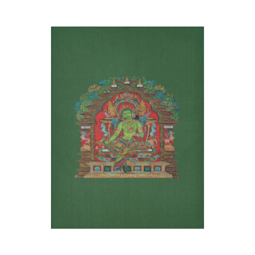 Green Tara from Tibetan Buddhism Cotton Linen Wall Tapestry 60"x 80"