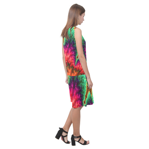 amazing special fractal 25D Sleeveless Splicing Shift Dress(Model D17)