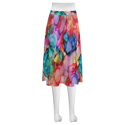 Rainbow Ocean Mnemosyne Women's Crepe Skirt (Model D16)
