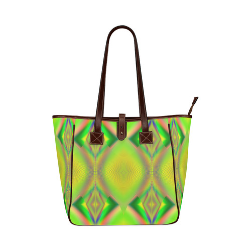 Yellow & Green Up Up And Away Fractal Abstract Classic Tote Bag (Model 1644)