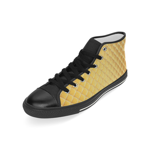 Gleaming Golden Plate Men’s Classic High Top Canvas Shoes (Model 017)