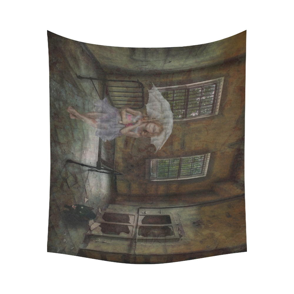 Room 13 - The Girl Cotton Linen Wall Tapestry 60"x 51"