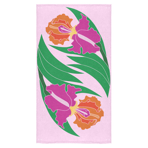 Pink Iris Yin Yang Bath Towel 30"x56"