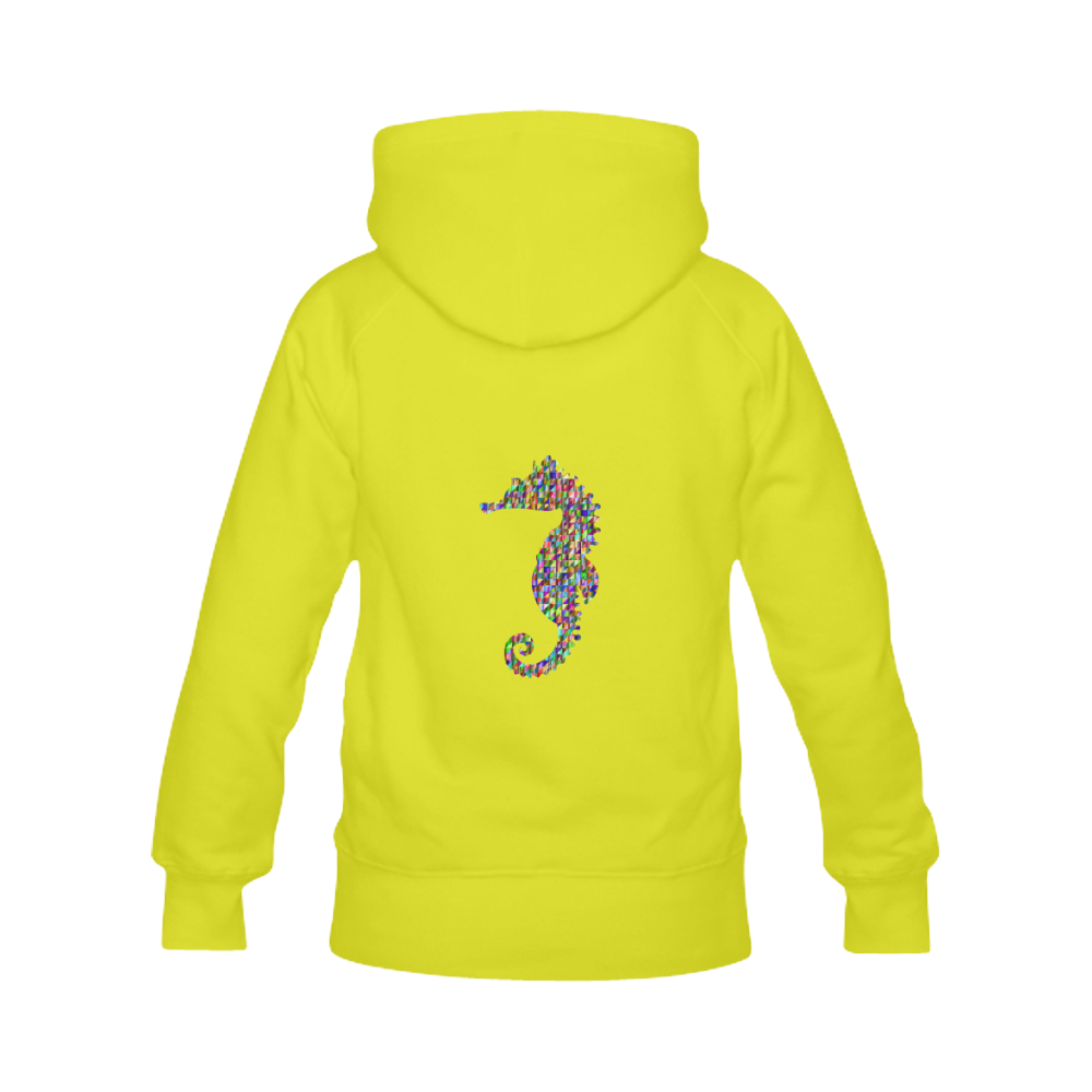 Abstract Triangle Seahorse Yellow Men's Classic Hoodies (Model H10)