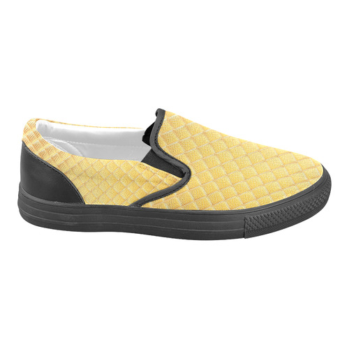 Gleaming Golden Plate Women's Unusual Slip-on Canvas Shoes (Model 019)