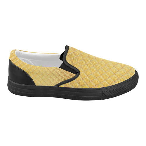 Gleaming Golden Plate Women's Slip-on Canvas Shoes (Model 019)